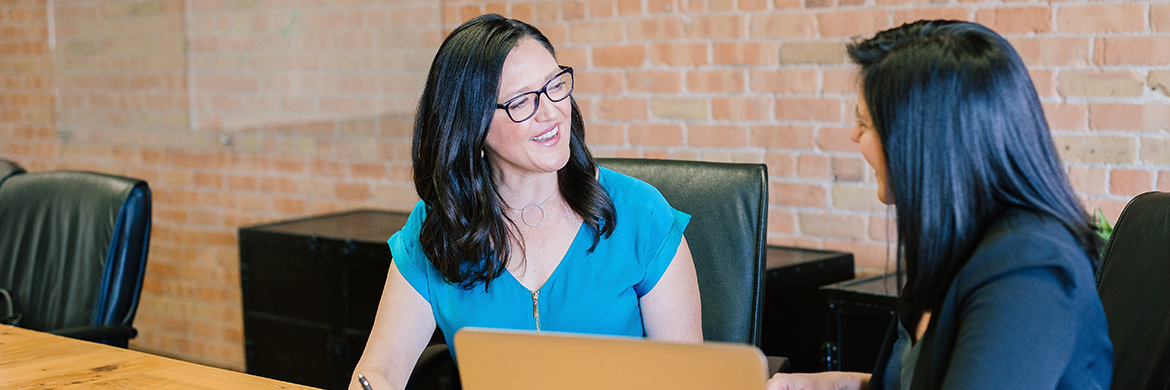 Two women talking during a job invterview