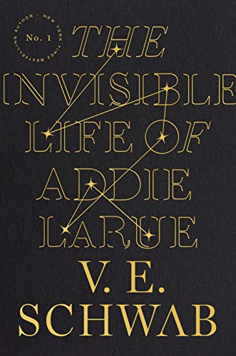 Black background with the title and author in yellow, with a constellation mixed with the title.