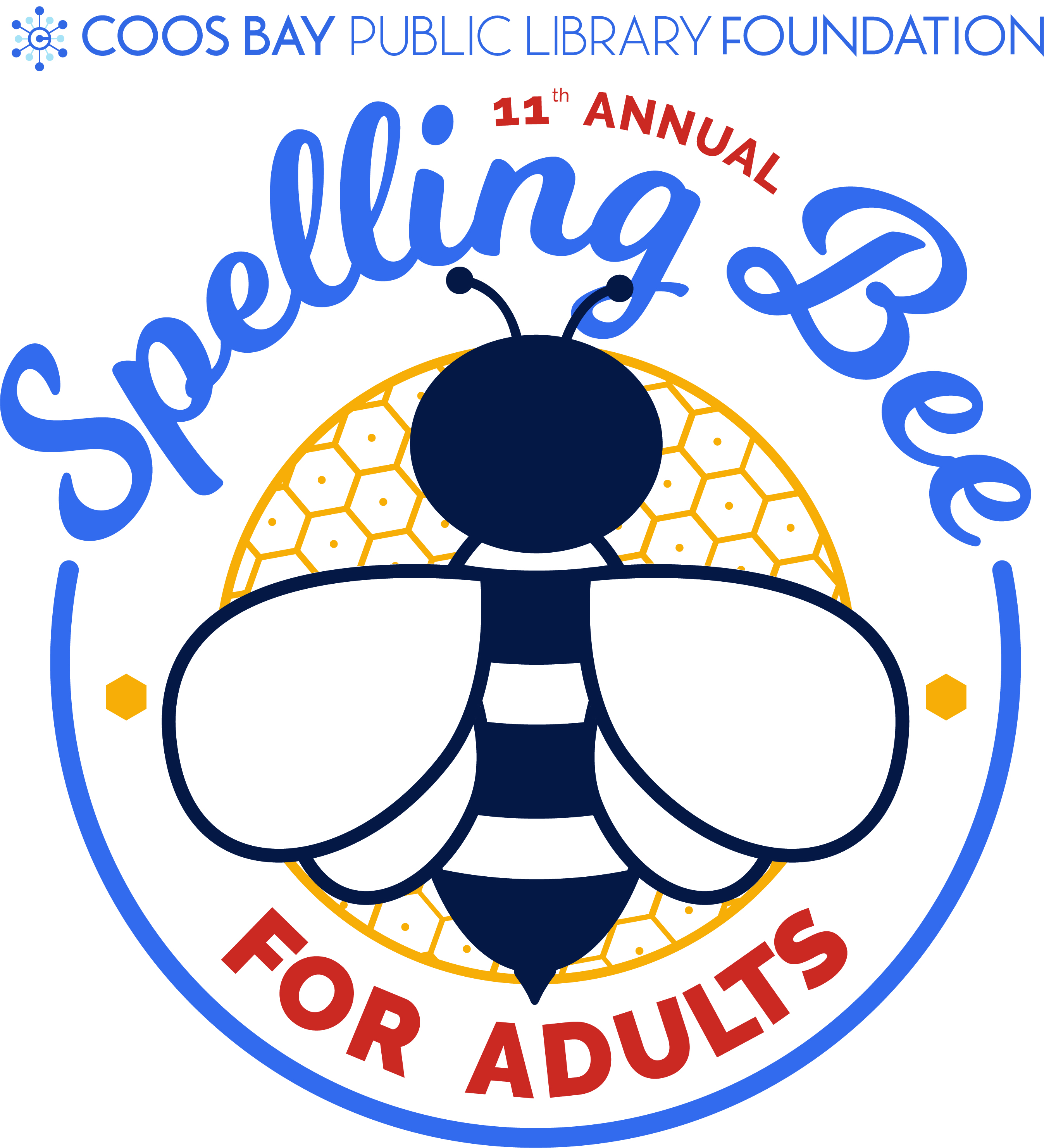 Spelling Bee for Adults logo with bee in the center