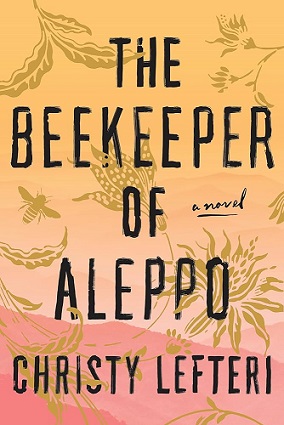 Harback cover of The Beekeeper... (yellow & pink decorative background w/bee, flowers, plants, etc.