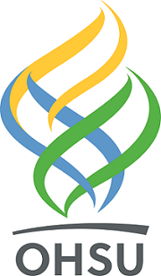 OHSU logo (green, blue, and yellow curved lines above acronym)