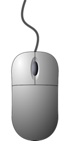 image of grey computer mouse and part of it's cord