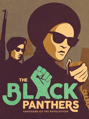 Film cover w/drawing of a female and a male Black Panthers