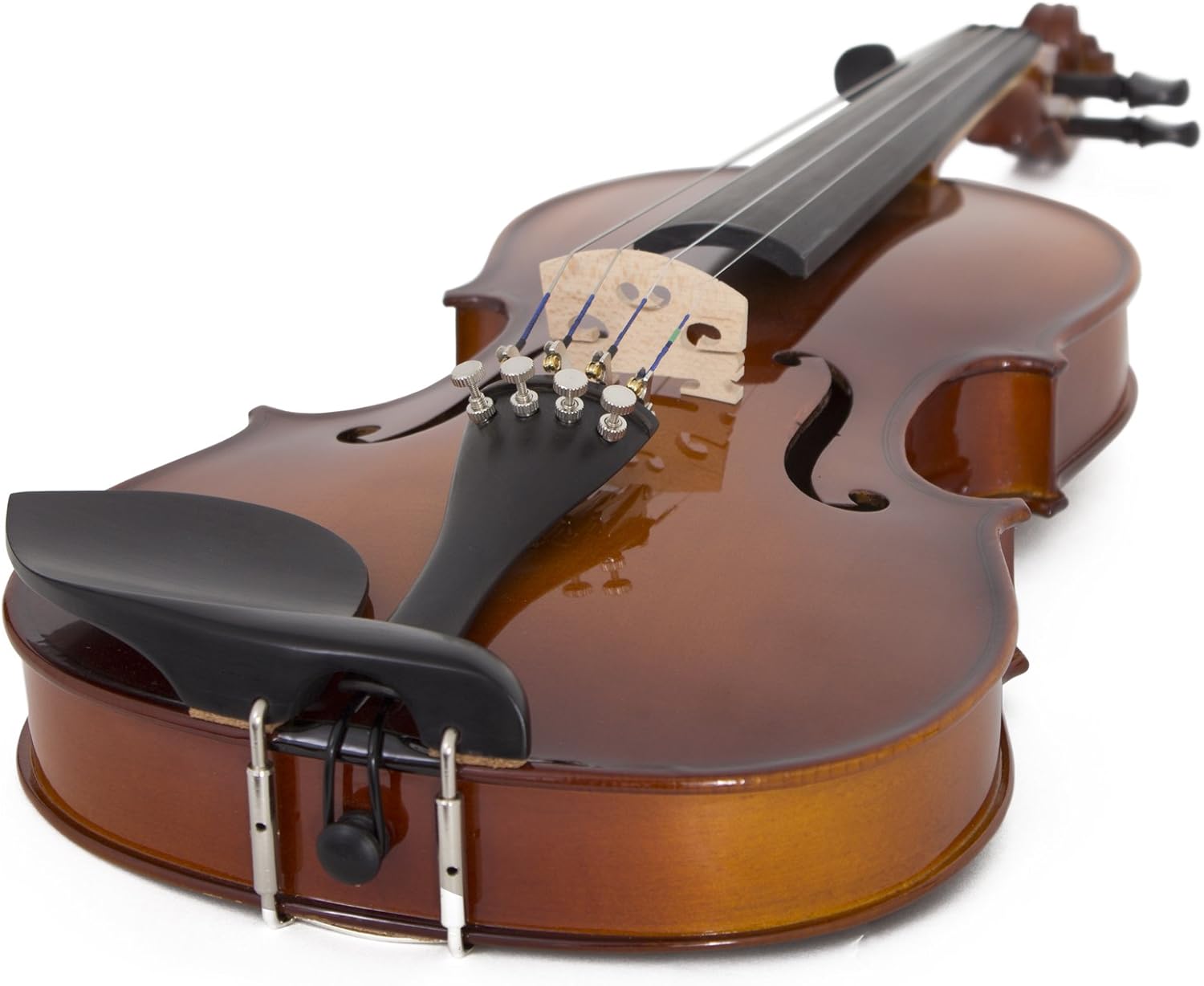 Cecilio CVN-300 Solidwood Ebony Fitted Violin with D'Addario Prelude Strings, Size 4/4 (Full Size) 