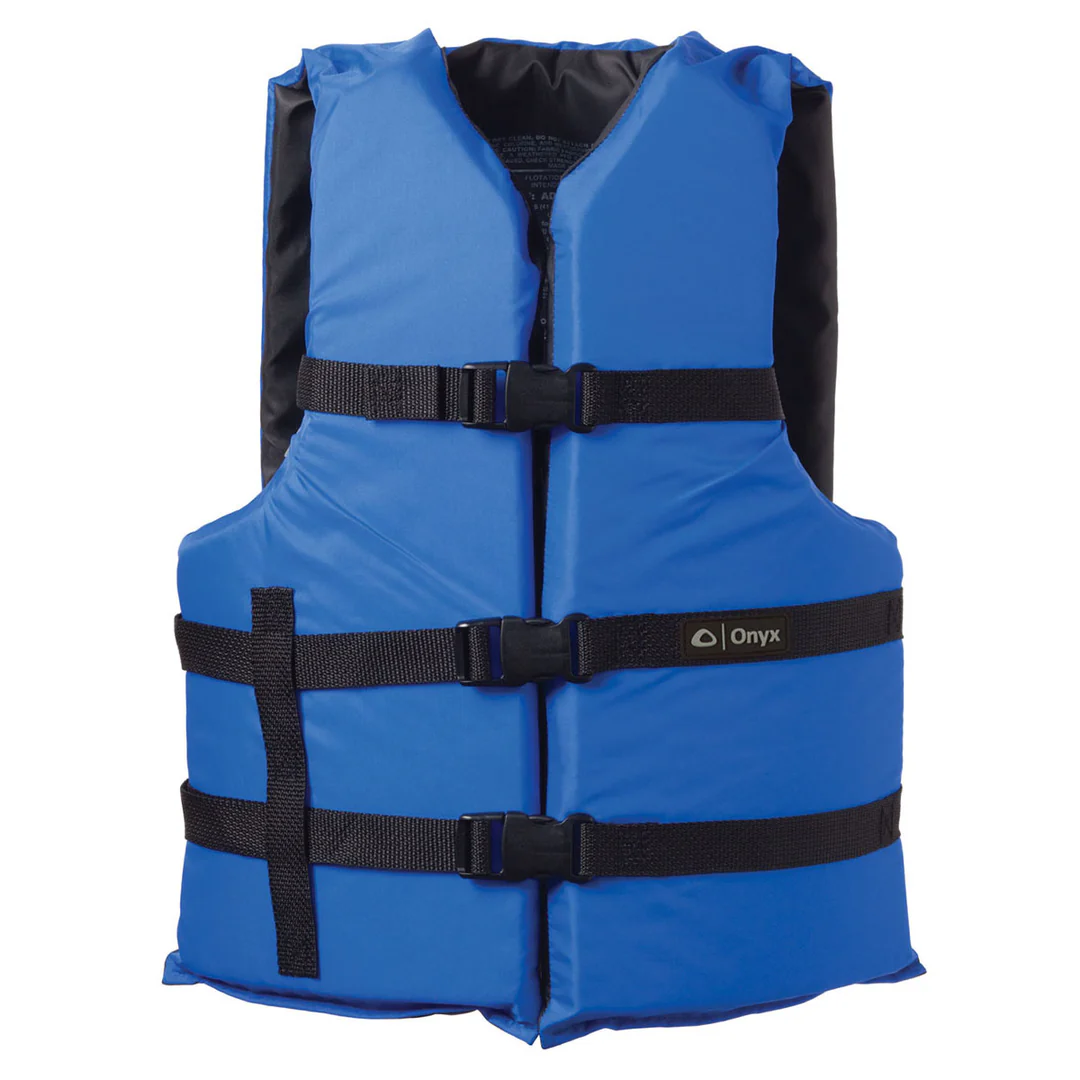 Blue adult ski life jacket