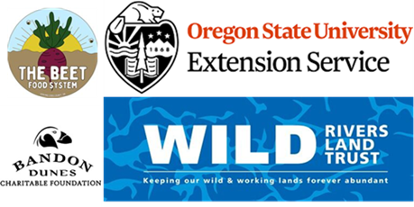 Four logos clumpred tohether: The Beet, Bandon Dunes, Wild Rivers Land Trust, OSU Extension