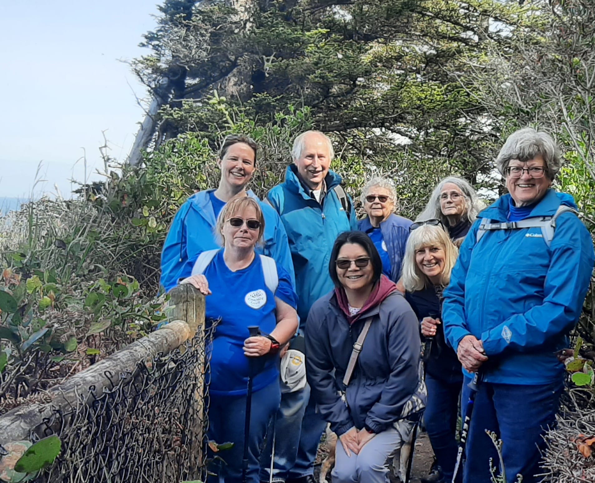 Group shot of eight Sole mates on Shore Acres Trail