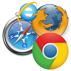 Pic of browsers: Safari, IE, Firefox, Chrome