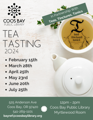 Event dates, tea and teapot.