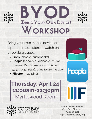 Program flyer with app logos, date, time, etc.