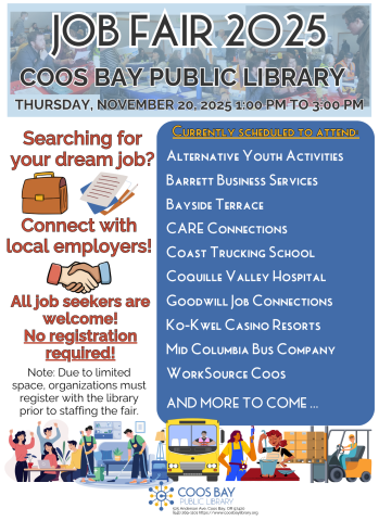 Fair flyer with details and list of who is staffing.