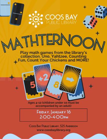 Math Games for kids ages 4-12 Friday, January 16