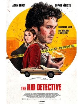 January 21st - The Kid Detective (2020) Rated R. The picture is of the movie cover. A large yellow circle is in the center of the cover a man in profile is on the right side of the circle, on the left is a woman in profile, a car is at the bottom of the circle.