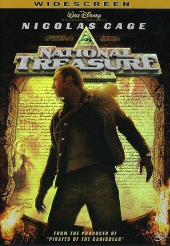 March 18th -  National Treasure (2004) Rated PG. The image is the cover of the dvd. A man stands in front of the Declaration of Independence.