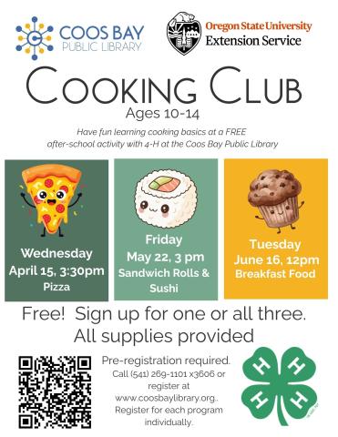 2026 Cooking Club for Tweens 10-14 
