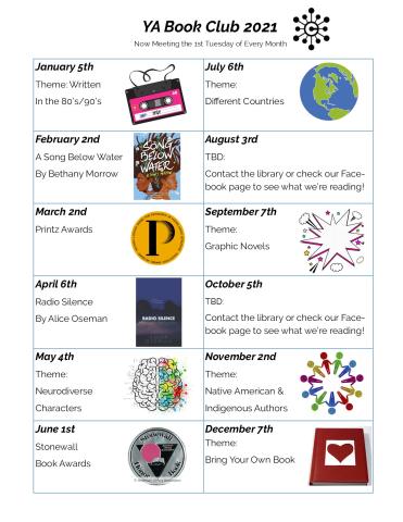 Forever Young Book Club 2021 calendar