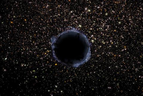 Picture of black hole and stars