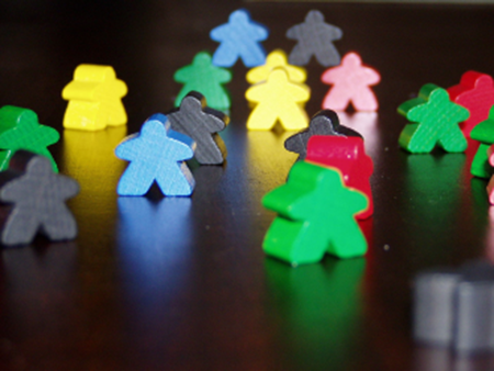 multi colored meeples
