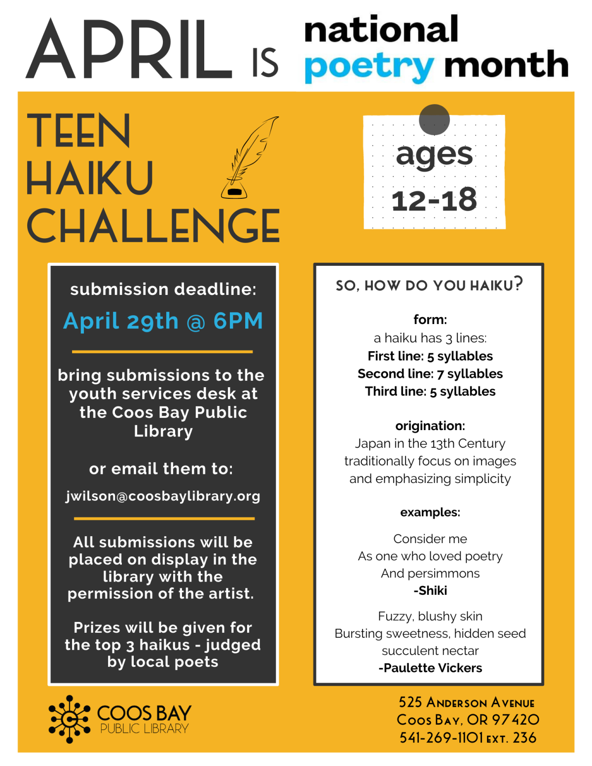 haiku challenge flyer