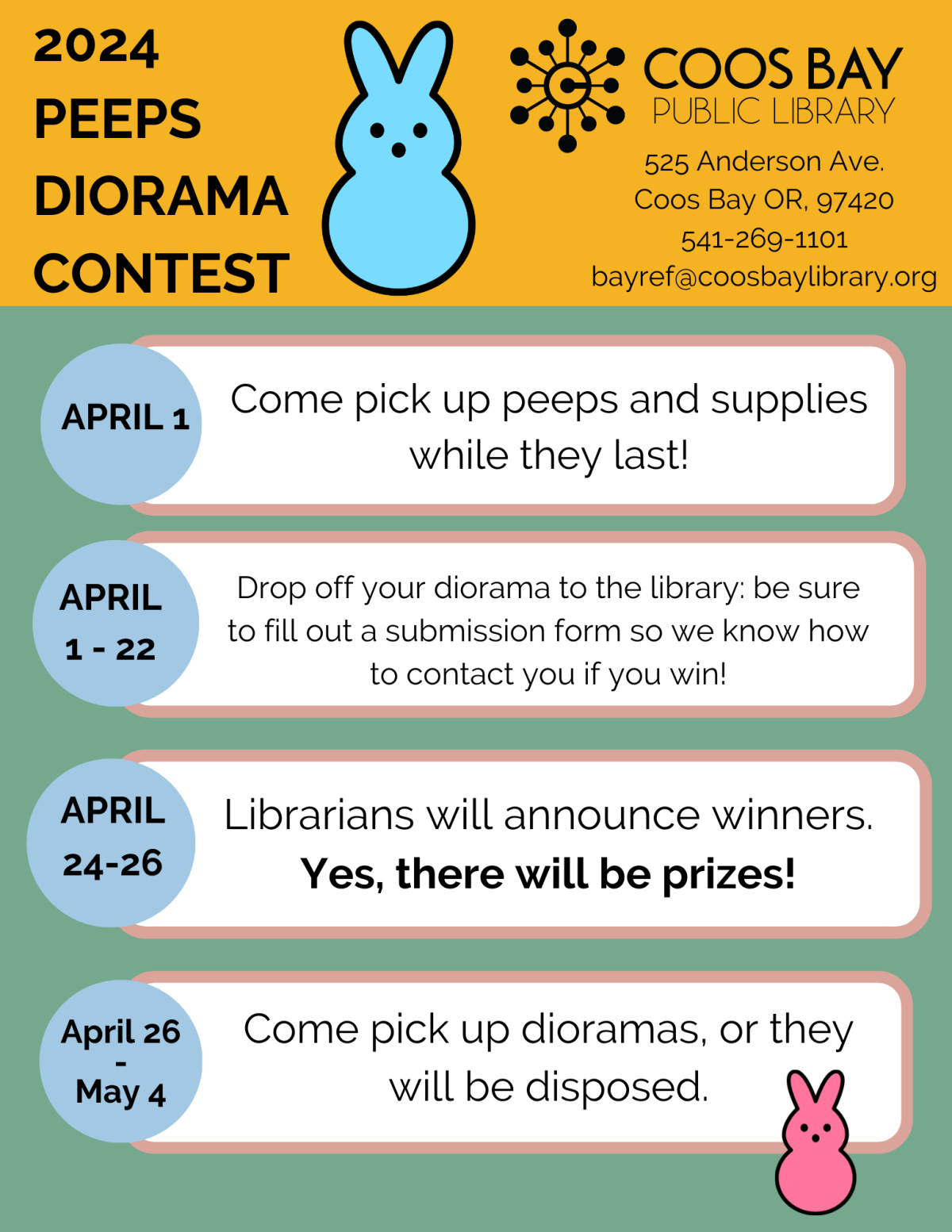 2024 Peeps Dioramas important dates