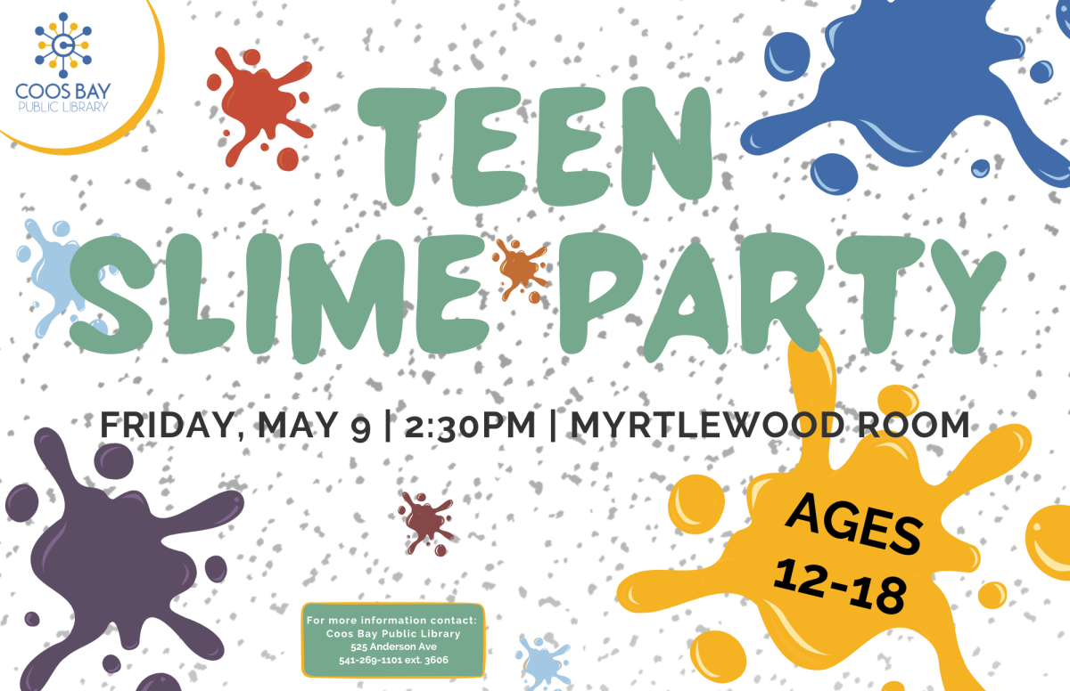 white background with slime graphics and text detailing the program