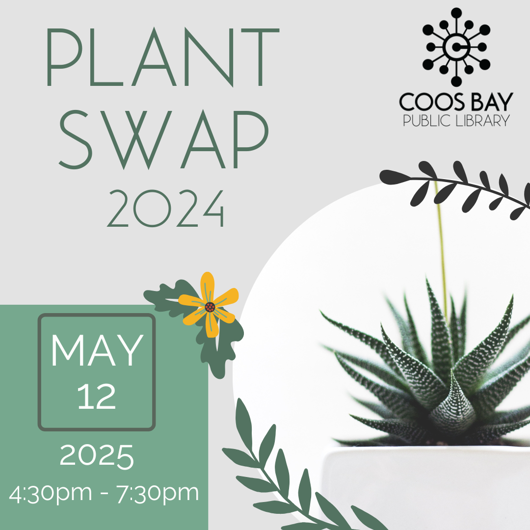 Plant Swap 2024 square graphic with date (May 12) and time (4:30pm - 7:30pm)