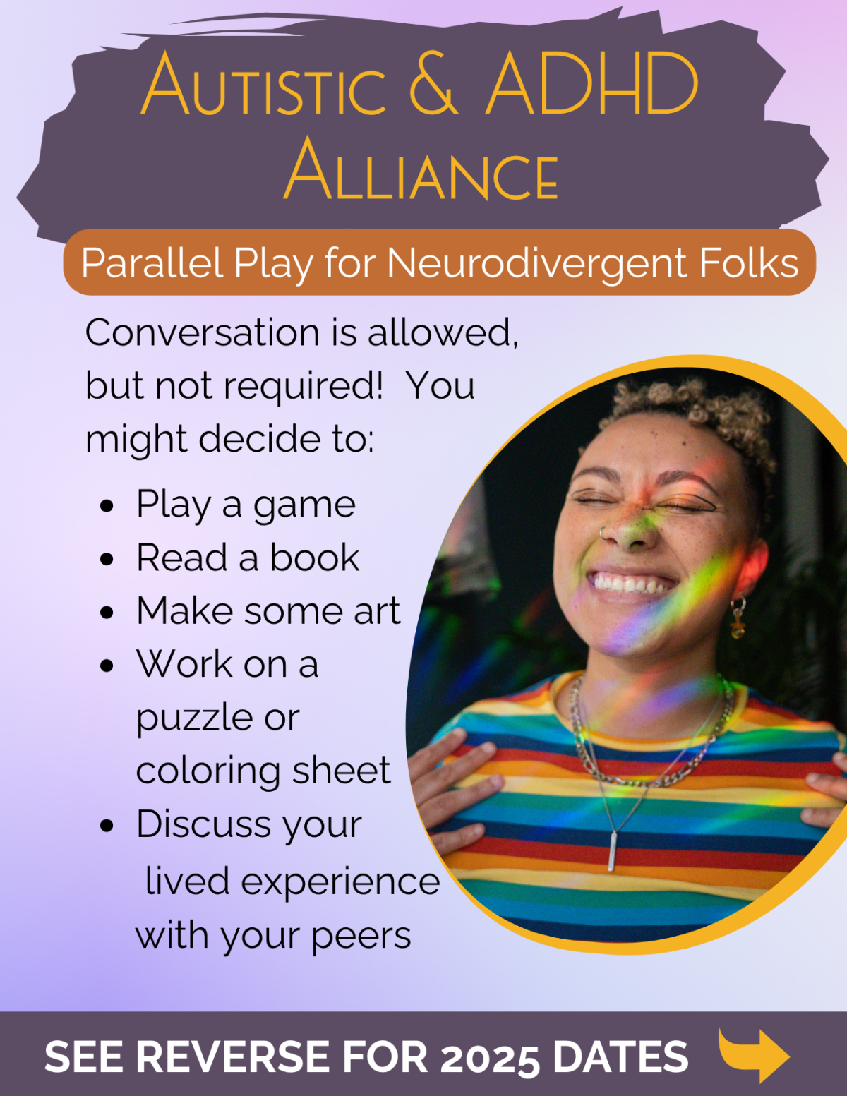 A quarter-sheet sized flyer with the header 'Autistic & ADHD Alliance'