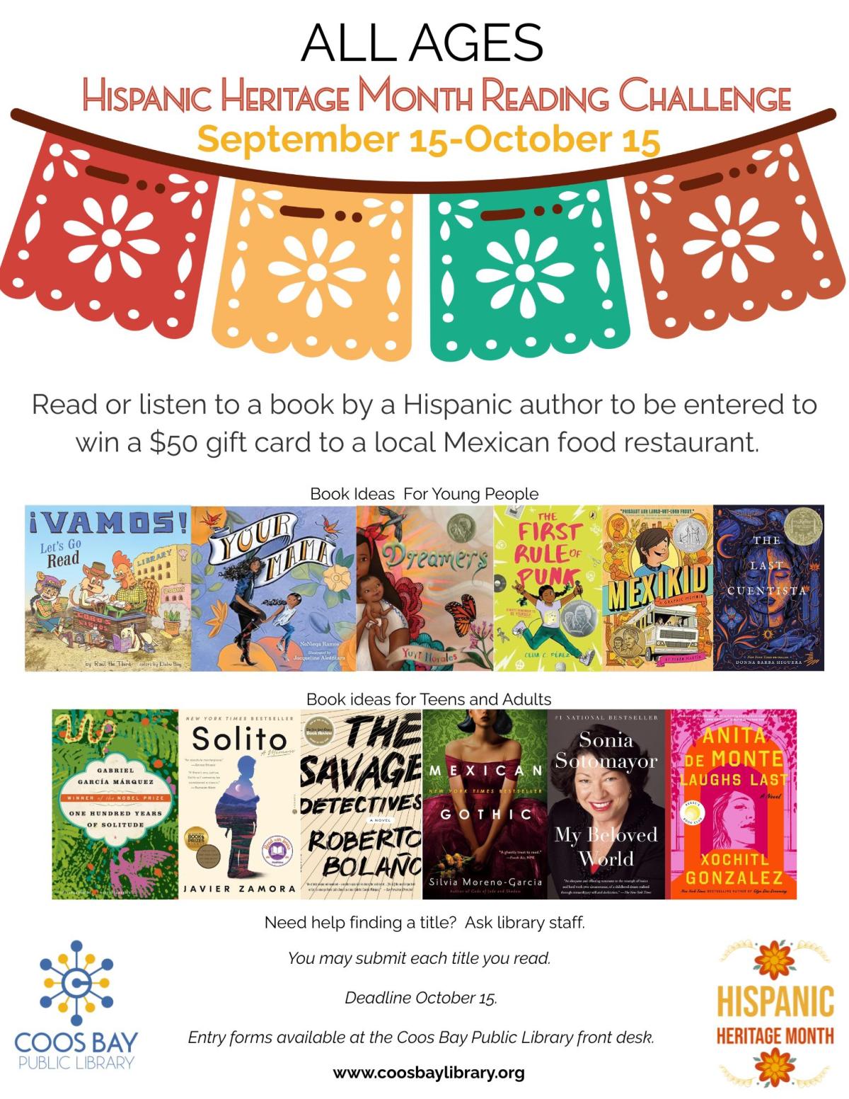 Hispanic Heritage Month Reading Challenge