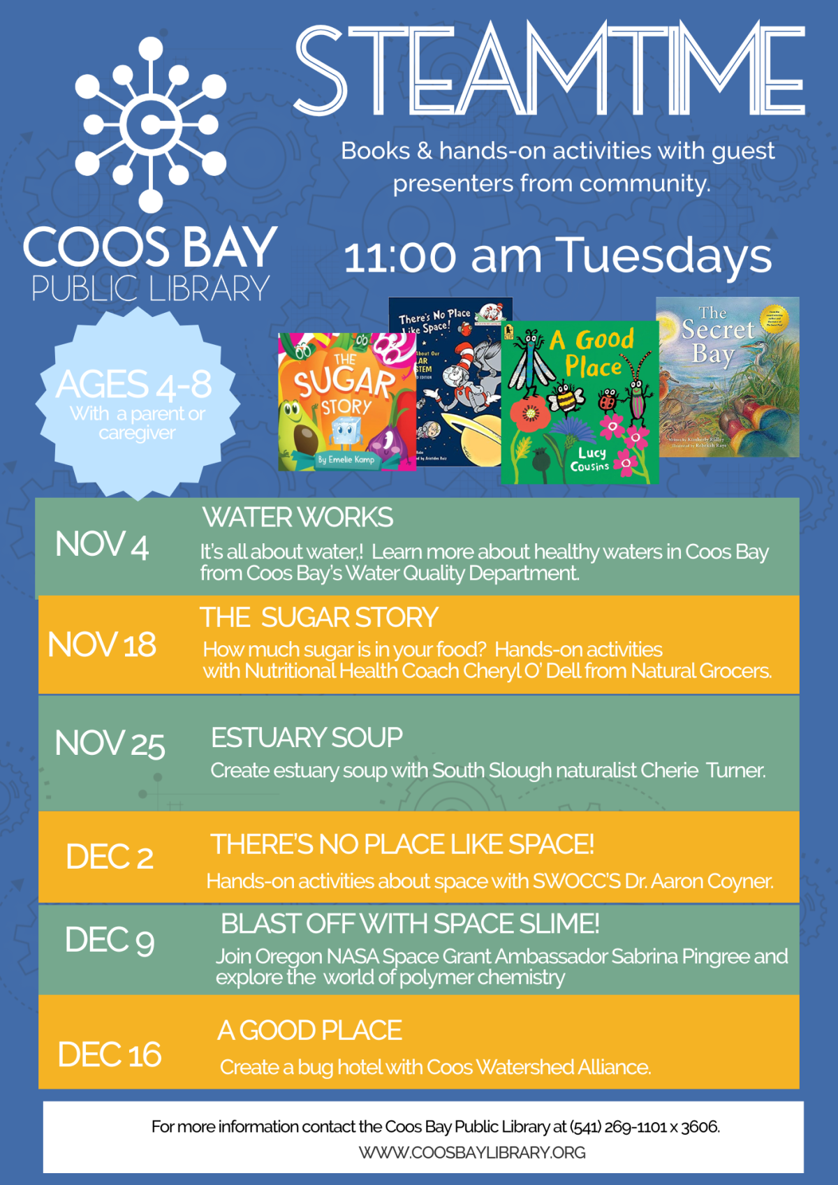 STEAMTIME TUESDAYS AT 11AM FOR 4-8 YEAR OLDS