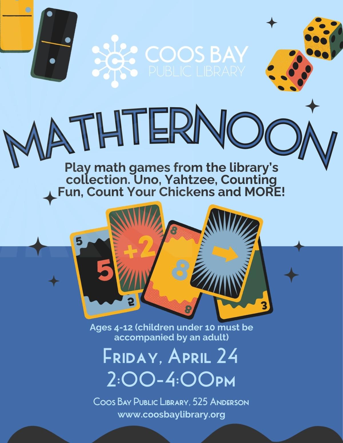 Matherternoon April 24 2-4pm