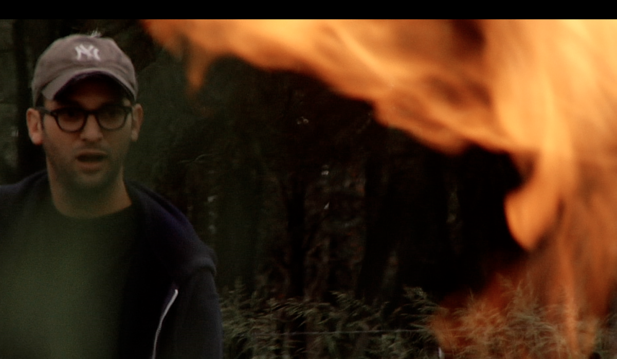 Picture of man surrounded by flames